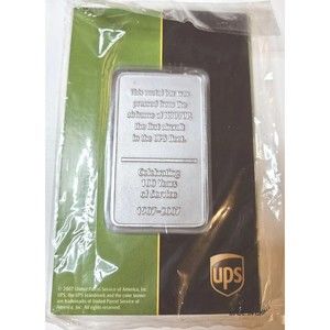 Commemorative UPS 100 Years Metal Bar Ingot from Aircraft Boeing 727 Sealed